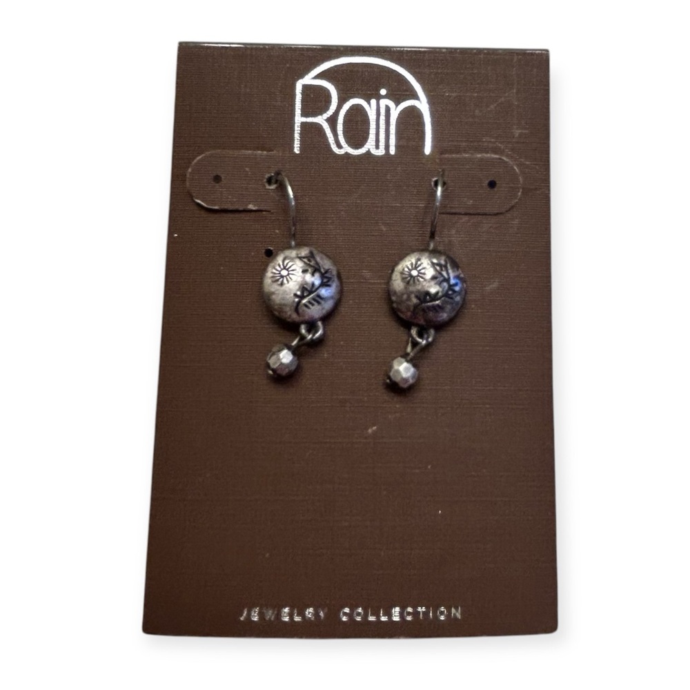 RAIN Engraved Silver Earrings NWT - Picture 4 of 5